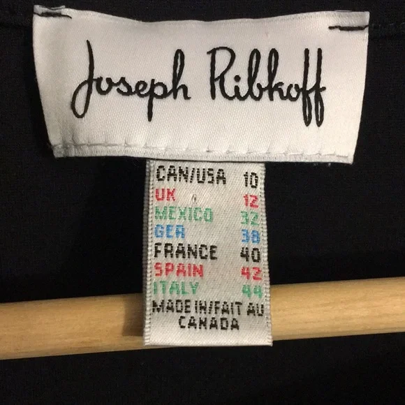 LIKE NEW WITH TAG Joseph Ribkoff Asymmetrical Black White Trim, Wrap Jacket Cape - Picture 7 of 14